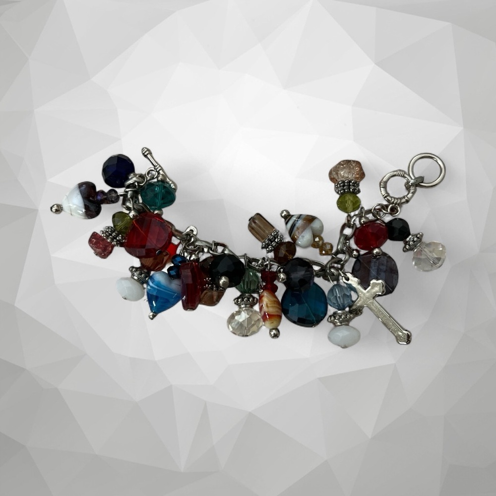 Colorful Beaded Charm Bracelet